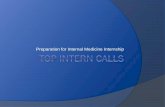Preparation for Internal Medicine Internship · PDF filePreparation for Internal Medicine Internship . ... obstruction/ileus ... •+/- LP, paracentesis, thoracentesis, etc