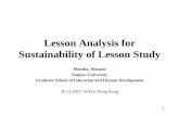 Lesson Analysis for Sustainability of Lesson Study - WALSwalsnet.org/2007/resources/wals07/parallel/017.pdf · 1 Lesson Analysis for Sustainability of Lesson Study Matoba, Masami
