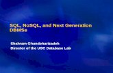 SQL, NoSQL, and Next Generation DBMSs - dexa. · PDF fileSQL, NoSQL, and Next Generation DBMSs Shahram Ghandeharizadeh Director of the USC Database Lab. Outline ... E.g., SimpleDB,