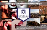 An Emerging Gemstone Miner in Mozambique - · PDF fileAn Emerging Gemstone Miner in Mozambique ... Strong demand from US, Europe, India, ... • Mustang ruby deposits have a soft soil