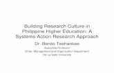 Building Research Culture in Philippine Higher …ched-zrc.dlsu.edu.ph/presentation/nurturing-research-culture.pdf · Building Research Culture in Philippine Higher Education: A Systems