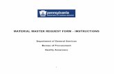 MATERIAL MASTER REQUEST FORM  · PDF file2 Click on the SRM tab on the next screen. Look for and click on Material Master Request. The following screen will display