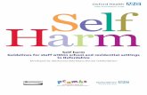 Self Harm - Oxfordshire Safeguarding Children · PDF fileself harm: guidelines for school staff and residential carers 3 What is self harm and how common is it? Self harm Guidelines