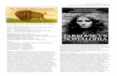 October 17, 2017 (XXXV:8) Andrei Tarkovsky …csac.buffalo.edu/nostalghia17.pdf · October 17, 2017 (XXXV:8) Andrei Tarkovsky NOSTALGHIA (1983), 125 min. (The online version of this