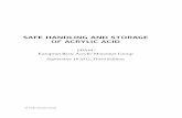 SAFE HANDLING AND STORAGE OF ACRYLIC · PDF fileSAFE HANDLING AND STORAGE OF ACRYLIC ACID EBAM European Basic Acrylic Monomer Group September 18 2012, Third Edition A Ceﬁc Sector