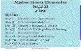 Aljabar Linear Elementer - rinim.files.   : Bab I Matriks dan Operasinya Bab II Determinan Matriks Bab III Sistem Persamaan Linear Bab IV ... Sistem Transmisi