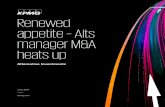 Renewed appetite – Alts manager M&A heats up - KPMG · PDF fileRenewed appetite – Alts manager M&A heats up Alternative Investments June 2017 kpmg.com