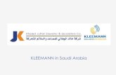 KLEEMANN in Saudi Arabia -  · PDF fileKLEEMANN in Saudi Arabia ... Tel: +966 12 6672222 Fax: +966 12 6605508 ... Bayt Al Jameel Project Jeddah 13 Abdul Lateef Jameel
