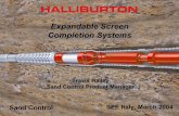 Expandable Screen Completion Systems - SPE · PDF fileExpandable Screen Completion Systems Expandable Screen Completion Systems Travis Hailey ... Cut-away view of expanded, rubber-coated