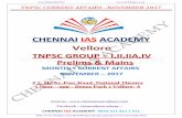 CHENNAI IAS ACADEMY - · PDF filetnpsc current affairs –november 2017 chennai ias academy 9043 211 311 / 411 chennai ias academy vellore tnpsc group – i,ii,iia,iv prelims & mains