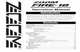 Operation Manual -   · PDF filePatch section ... ZOOM FIRE-18 FS-01 Guitar 606 or similar effect pedal CD player or