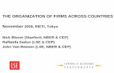 THE ORGANIZATION OF FIRMS ACROSS COUNTRIES · PDF fileTHE ORGANIZATION OF FIRMS ACROSS COUNTRIES November 2008, RIETI, Tokyo Nick Bloom (Stanford, NBER & CEP) Raffaella Sadun (LSE