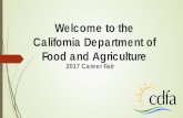 Welcome to the California Department of Food and Agriculture · PDF fileWelcome to the California Department of Food and Agriculture 2017 Career Fair