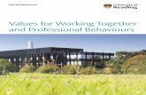 Values for Working Together and Professional · PDF fileValues for Working Together and Professional Behaviours ... Through the Staff Survey 2011 colleagues ... They are not to be