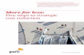 More for less: Five steps to strategic cost reduction - PwC · PDF fileFive steps to strategic cost reduction ... developing analytical techniques enable insurers to quickly scan for