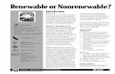 renewable or nonrenewable lesson - · PDF fileACTIVITY 2 LESSON 1: RENEWABLE OR NONRENEWABLE? Discussion 1. Hold up the plastic container, aluminum can, steel can, glass bottle, apple,