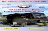 RV 2013 Sneak Peek - RV Tips, Hints & information · PDF file1 October 2012 Volume 2 Issue 10 DISCOVER ENJOY RV 2013 Sneak Peek From America’s Largest RV Show Subscribe NOW