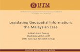 Legislating Geospatial Informationngis.mygeoportal.gov.my/sites/default/files/Media/ngis5/Kertas 4... · Legislating Geospatial Information: ... •Malaysian Communications & Multimedia