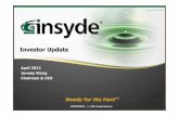 Insyde Software analyst meeting 2012-4-26 · PDF fileInsyde Software to help drive additional ... Lenovo, Sony, Toshiba and others ODMs: Compal, Inventec, Pegatron ... Annual Dividend