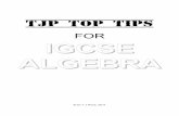FOR IGCSE ALGEBRA - · PDF fileIGCSE ALGEBRA ALGEBRA BASICS Algebra is a branch of mathematics where letters are used instead of numbers. Why? (i) we want a formula that works for