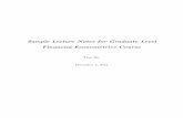 Sample Lecture Notes for Graduate Level Financial ... The_Econometrics of Financial... · Sample Lecture Notes for Graduate Level Financial Econometrics Course ... The lecture notes