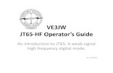 JT65-HF Operator’s Guide - ve3bux.comve3bux.com/files/JT65_Operator_Guide.pdf · VE3JW JT65‐HF Operator’s Guide An introduction to JT65: A weak‐signal high frequency digital