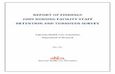 REPORT OF FINDINGS 2009 NURSING FACILITY STAFF RETENTION ... · PDF fileREPORT OF FINDINGS 2009 NURSING FACILITY STAFF RETENTION AND TURNOVER SURVEY American Health Care Association