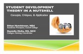 Student Development Theory in a Nutshel - · PDF fileo Sexual Orientation o Culture o Ability . Cognitive Structural . WILLIAM PERRY’S THEORY OF INTELLECTUAL DEVELOPMENT o Cognitive