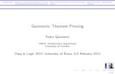 Geometric Theorem Proving - Technionjanos/COURSES/THPR-2015/quaresma-geomet… · Geometric Theorem Proving Pedro Quaresma CISUC, Mathematics Department University of Coimbra ...