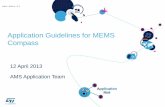 Application Guidelines for MEMS Compass - · PDF fileApplication Guidelines for MEMS Compass 12 April 2013 AMS Application Team Application ... • GPS compass – based on information