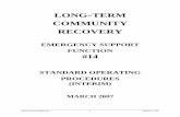 LONG TERM COMMUNITY RECOVERY - · PDF fileesf #14 sop (interim) 2 draft –3/07 emergency support function (esf) #14: long-term community recovery standard operating procedures (interim)