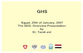 Egypt, 25th of January, 2007 - eeaa.gov.eg · PDF fileGHS Egypt, 25th of January, 2007 The GHS: Overview Presentation by Dr. Tarek eid