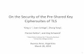 On the Security of the Pre-Shared Key Ciphersuites of TLS the Security... · On the Security of the Pre-Shared Key ... PSK and Diffie-Hellman key exchange. 10 Pre-Shared Key Ciphersuites