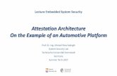Attestation Architecture On the Example of an Automotive ... · PDF fileAttestation Architecture On the Example of an Automotive Platform ... •Public key exchange ... •Join protocol