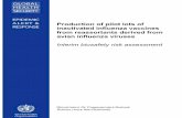 influenza risk 112003 - · PDF file1 Production of pilot lots of inactivated influenza vaccines from reassortants derived from avian influenza viruses Interim biosafety risk assessment