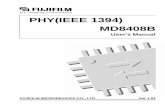 PHY(IEEE 1394) MD8408B - · PDF fileThe MD8408 is a physical-layer IC intended to support the transfer speed of 400/200 ... Encoder/Decoder 24.576MHz Crystal Oscillator PLL Transmitter