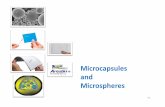 Microcapsules and Microspheres - · PDF fileProcess for preparation of microcapsules and microspheres 67. ... `Expanded spheres ~Rs1361/kilo. Market Segments ... `Microsphere content: