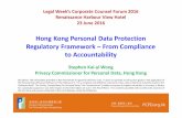 Hong Kong Personal Data Protection Regulatory Framework ... · PDF fileHong Kong Personal Data Protection ... inventory and data classification Developing the privacy management programme