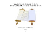 WORKBOOK FOR BIBLICAL HEBREW 114biblicalhebrewvocabulary.com/BiblicalHebrewWorkbooktobeprinted2… · BIBLICAL HEBREW 114 C H J van der Merwe 2005. 2 Table of Contents SECTION A 12