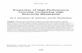 Properties of High-Performance Concrete Containing High ... · PDF file287 SP-228—21 Properties of High-Performance Concrete Containing High Reactivity Metakaolin by A. Bonakdar,