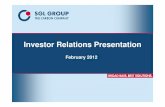 Investor Relations Presentation - · PDF fileGraphite electrodes (GE) for steel production in EAFs ... Teaming ladle Furnace shell ... Investor Relations Presentation Graphite Materials