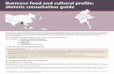 Burmese food and cultural profile: dietetic consultation guide · PDF fileand social groups as ell as etween indiiduals itin an culture. Burmese food and cultural profile: dietetic
