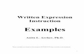 Examples - California Archer - 2011... · 1 Written Expression Instruction Examples Anita L. Archer, Ph.D. These examples are based on the program REWARDS Writing currently in development.