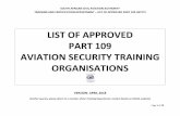 APPROVED PART 109 AVIATION SECURITY TRAINING ORGANISATIONS Security/APPROVED AVIATION SECURITY TRAI… · south african civil aviation authority training and certification department