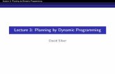 Lecture 3: Planning by Dynamic · PDF fileLecture 3: Planning by Dynamic Programming ... c.f. linear programming A method for solving complex problems ... Problem V 1 V 2 V 3 V 4 V