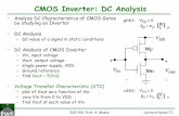 CMOS Inverter: DC Analysis - College of · PDF fileCMOS Inverter: DC Analysis ... CMOS Inverter: Transient Analysis ... – assume each gate must transfer this charge 1x/clock cycle