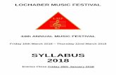 SYLLABUS 2018 - lochabermusicfestival.co.uk Syllabus 2018.pdf · speech: solo & choral verse, burns poems, ... acknowledge this and the rules contained in the syllabus by signing