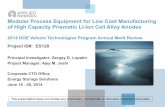 Modular Process Equipment for Low Cost Manufacturing of ... · PDF fileModular Process Equipment for Low Cost Manufacturing of High Capacity Prismatic Li-Ion Cell Alloy Anodes 2014