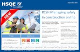 IOSH Managing safely in construction online - hsqe.co.uk · PDF fileIOSH Managing safely in construction available from October . t: ... and 3(1) of the Health and ... not carried