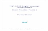 AQA GCSE English Language Specification Aweyvalley.dorset.sch.uk/For the students/English Website Materials... · AQA GCSE English Language Specification A Exam Practice: Paper 1